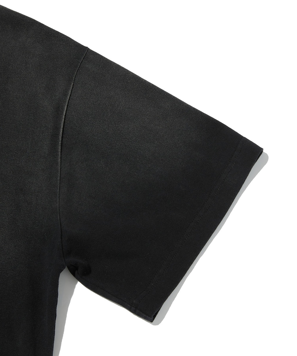 POCKET CROPPED TEE [WASHING BLACK]