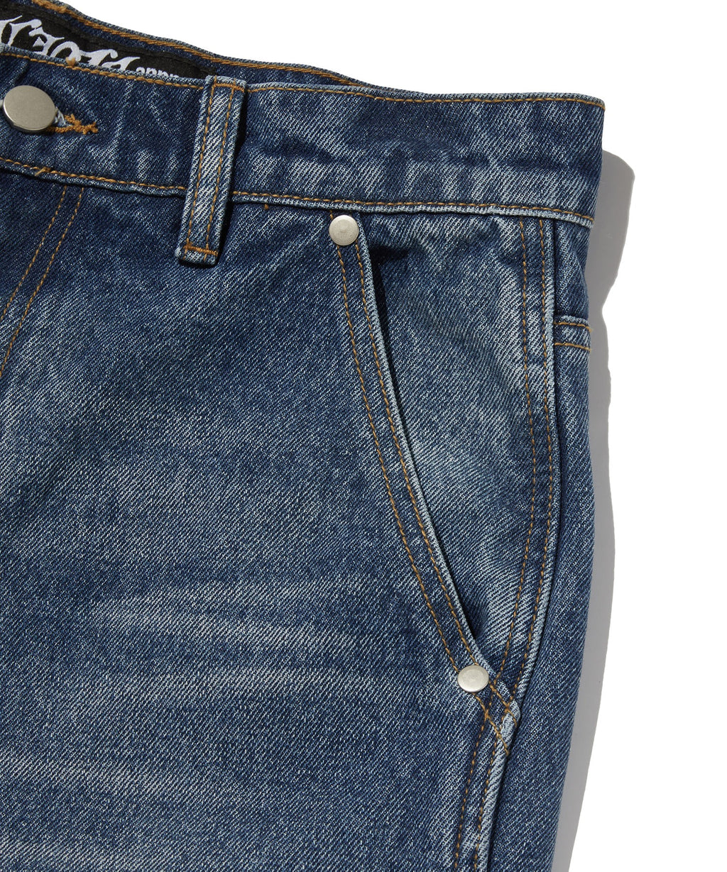 CURVED FLARE DENIM [BLUE]