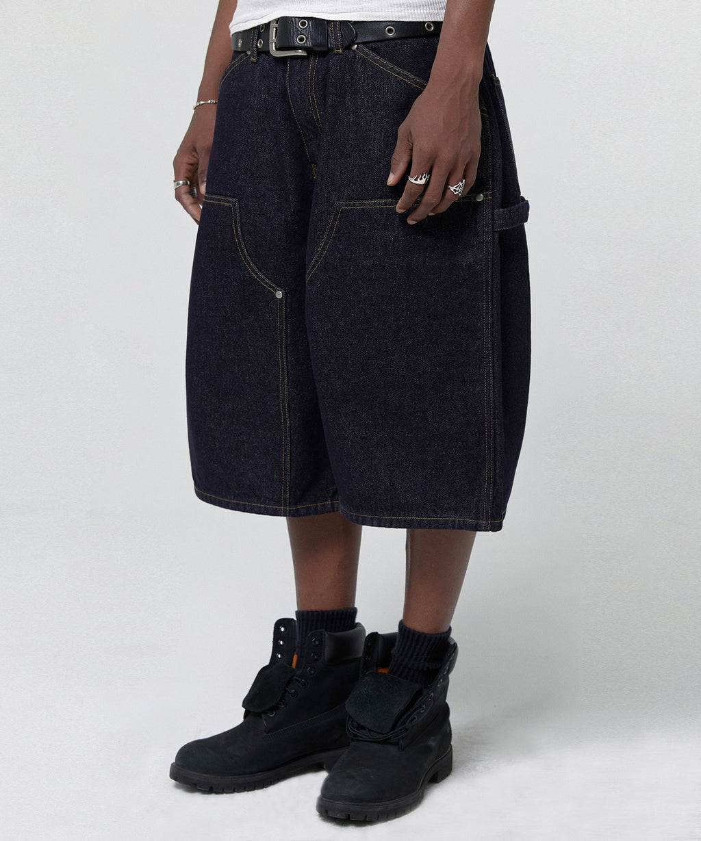 CONTOUR DOUBLE KNEE SHORTS [RAW INDIGO]