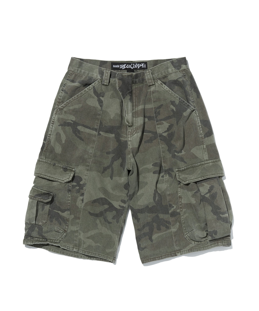 WIDE CARGO SHORTS [GREEN CAMO]