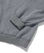 LOOSE SUADE HOOD ZIP UP [BLUE GRAY]