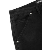 CARPENTER DENIM SHORTS [BLACK]