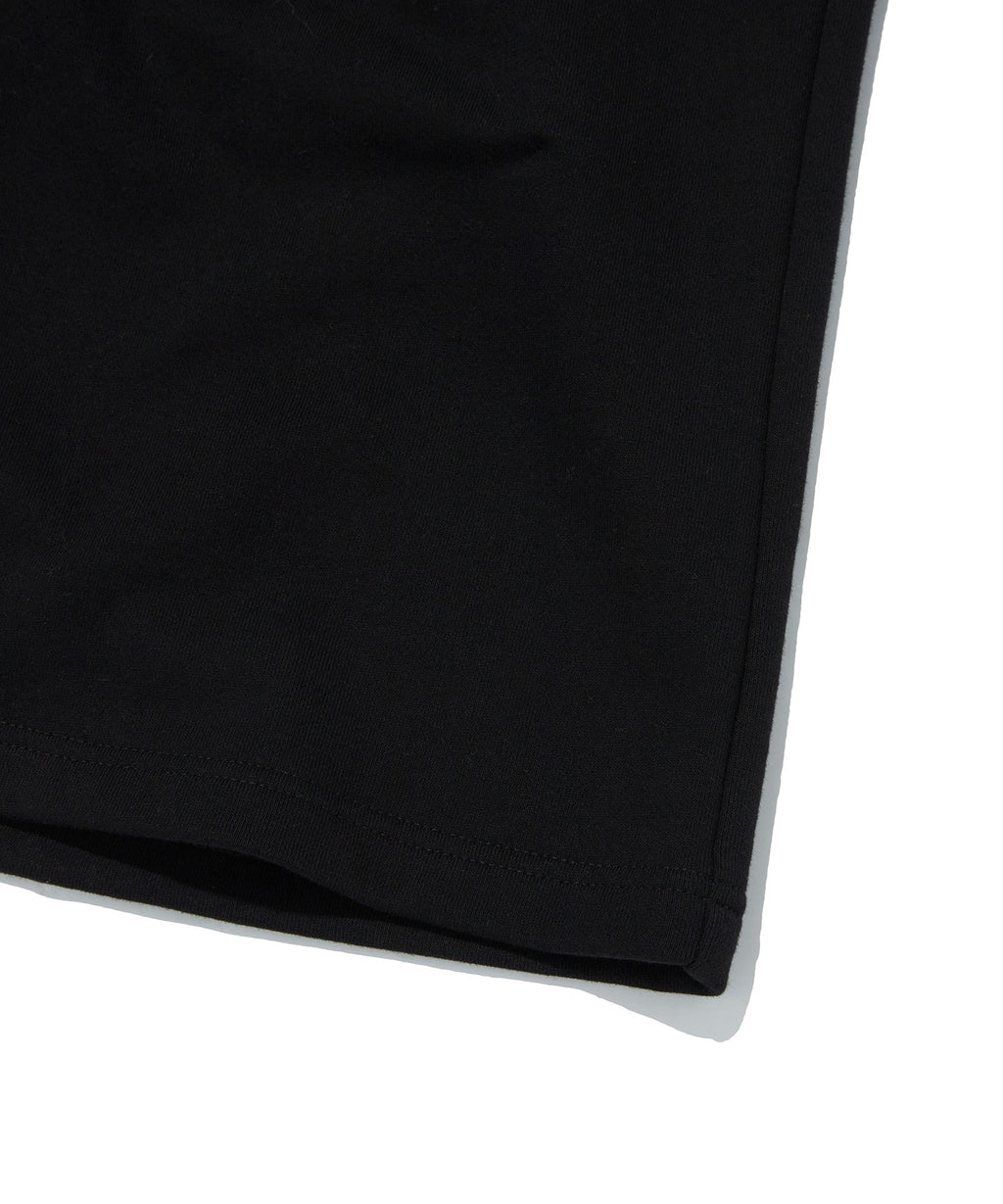 WIDE SWEAT SHORTS [BLACK]