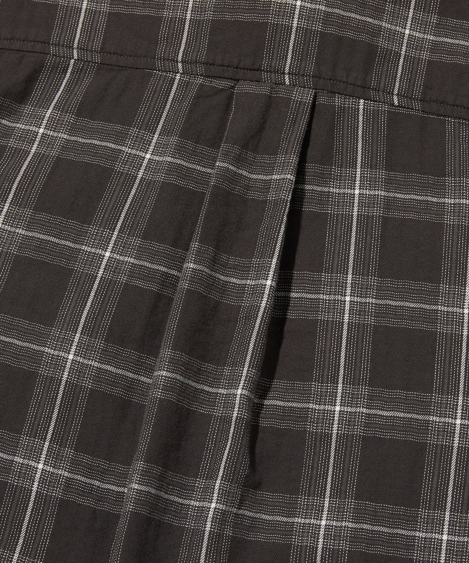 CROPPED CHECK SHIRT [GRAY]