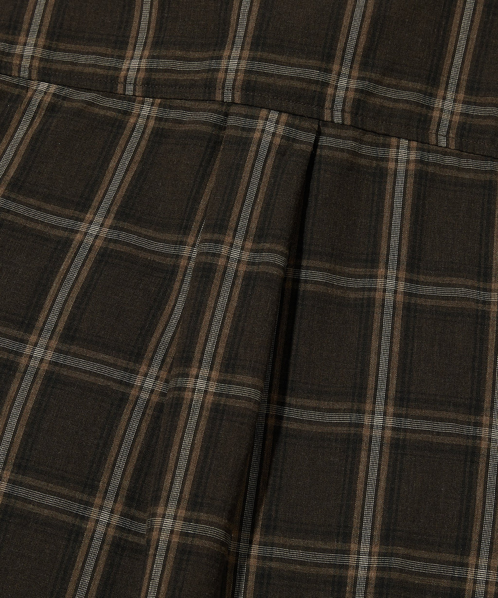 CROPPED CHECK SHIRT [BROWN]