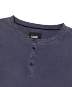 WASHED HENLEY NECK TEE [WASHING NAVY]