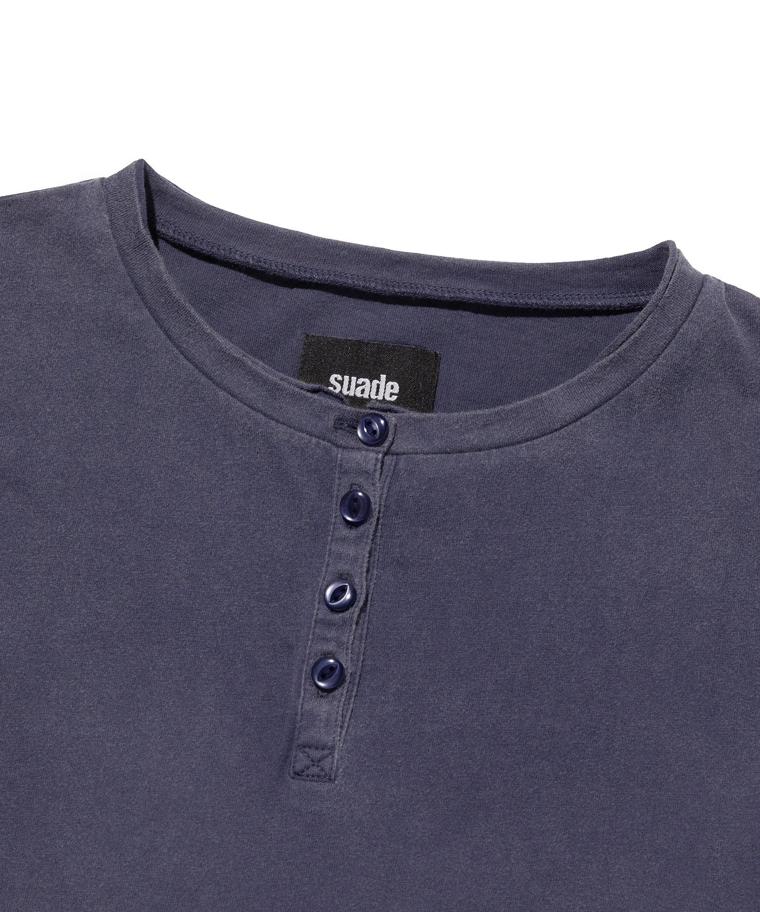 WASHED HENLEY NECK TEE [WASHING NAVY]