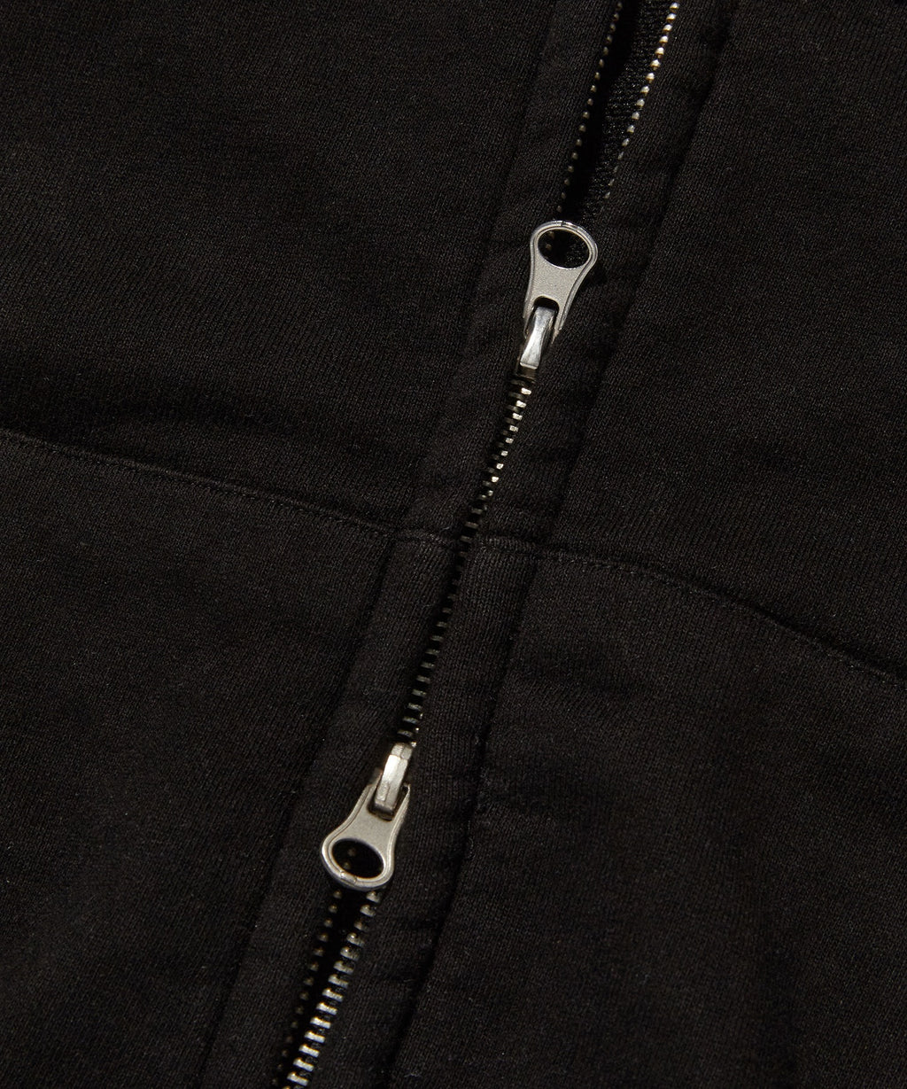 LOOSE SUADE HOOD ZIP UP [BLACK]
