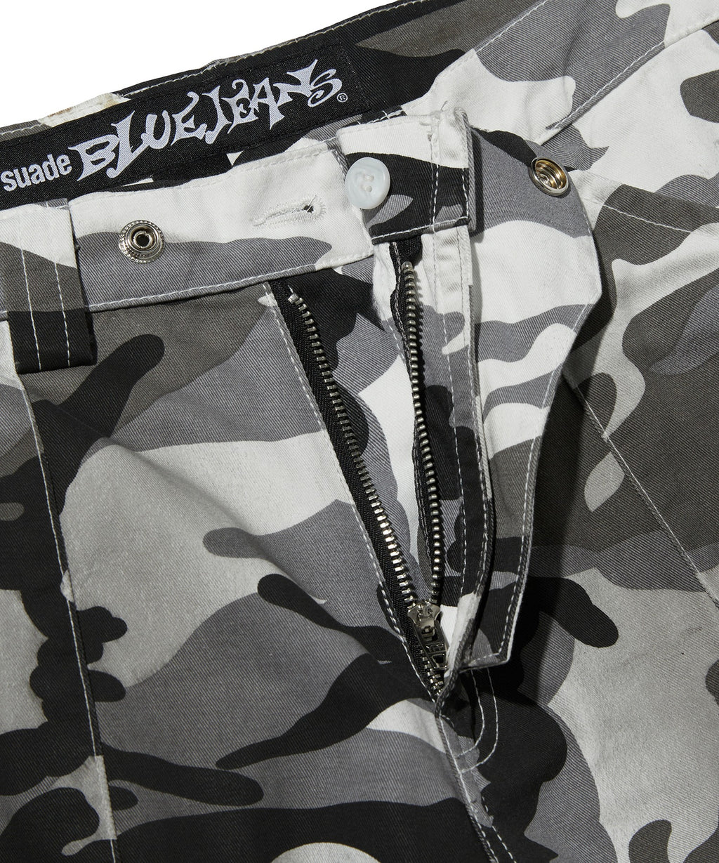 WIDE CARGO SHORTS [WHITE CAMO]