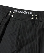 TWO TUCK STRIPE SLACKS [BLACK]