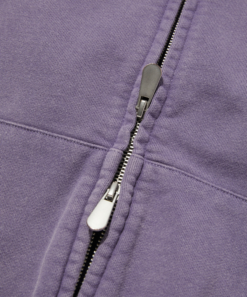 CROPPED WASHED HOOD ZIP UP [PURPLE]