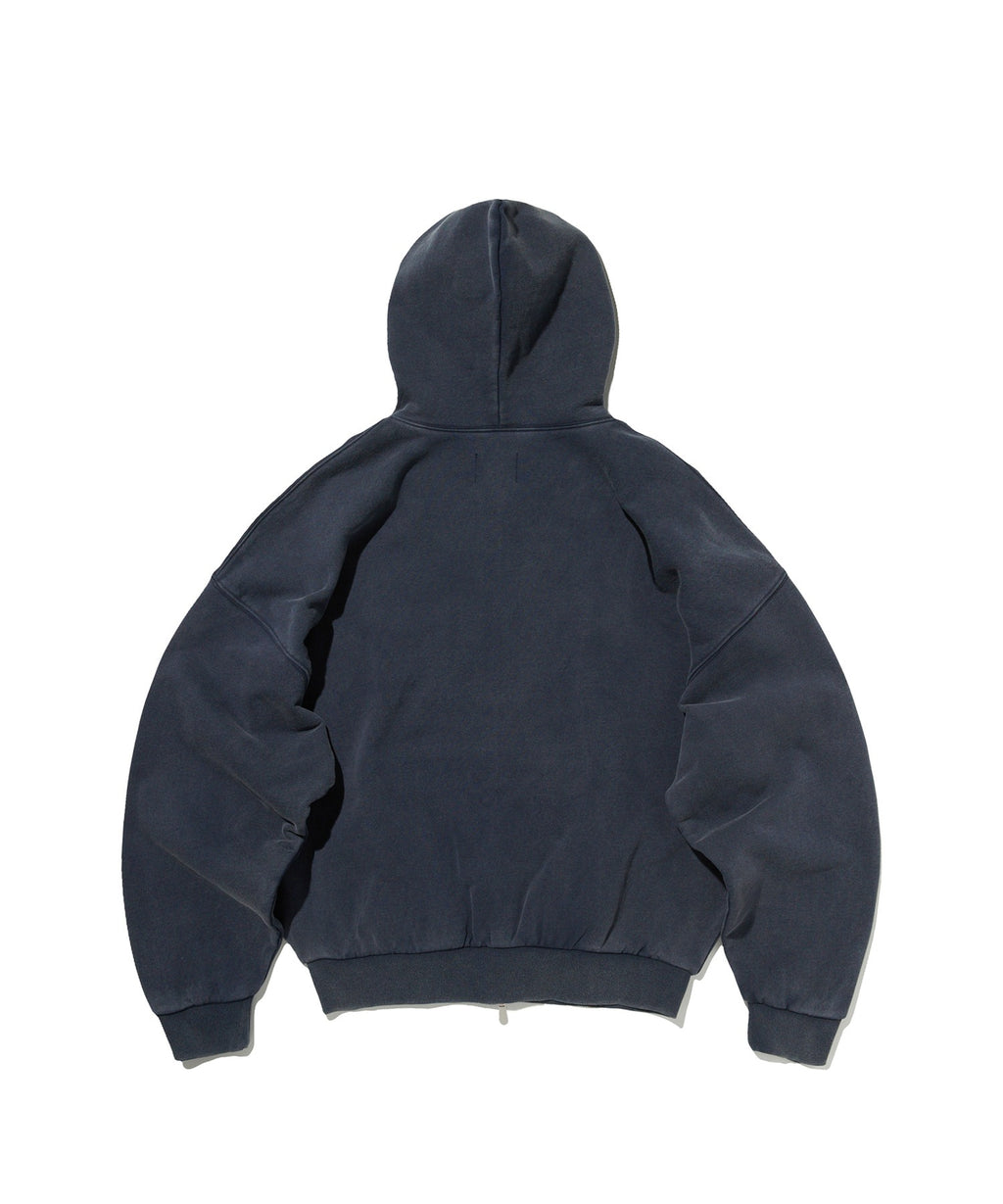 CROPPED WASHED HOOD ZIP UP [WASHING NAVY]