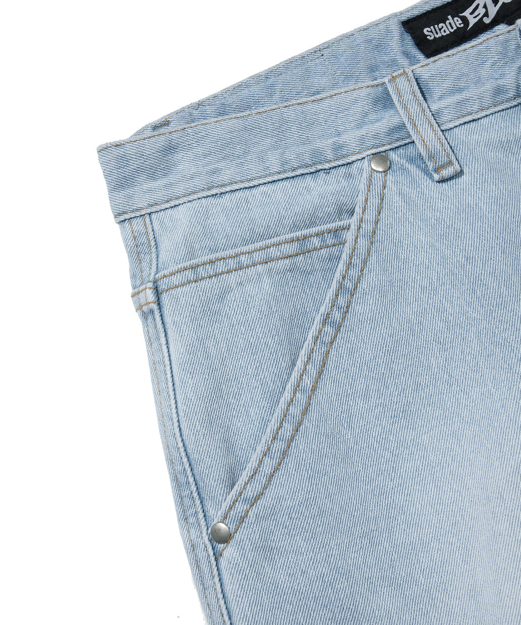 CARPENTER DENIM SHORTS [LIGHT BLUE]