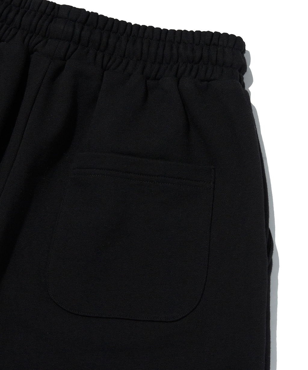 WIDE SWEAT SHORTS [BLACK]