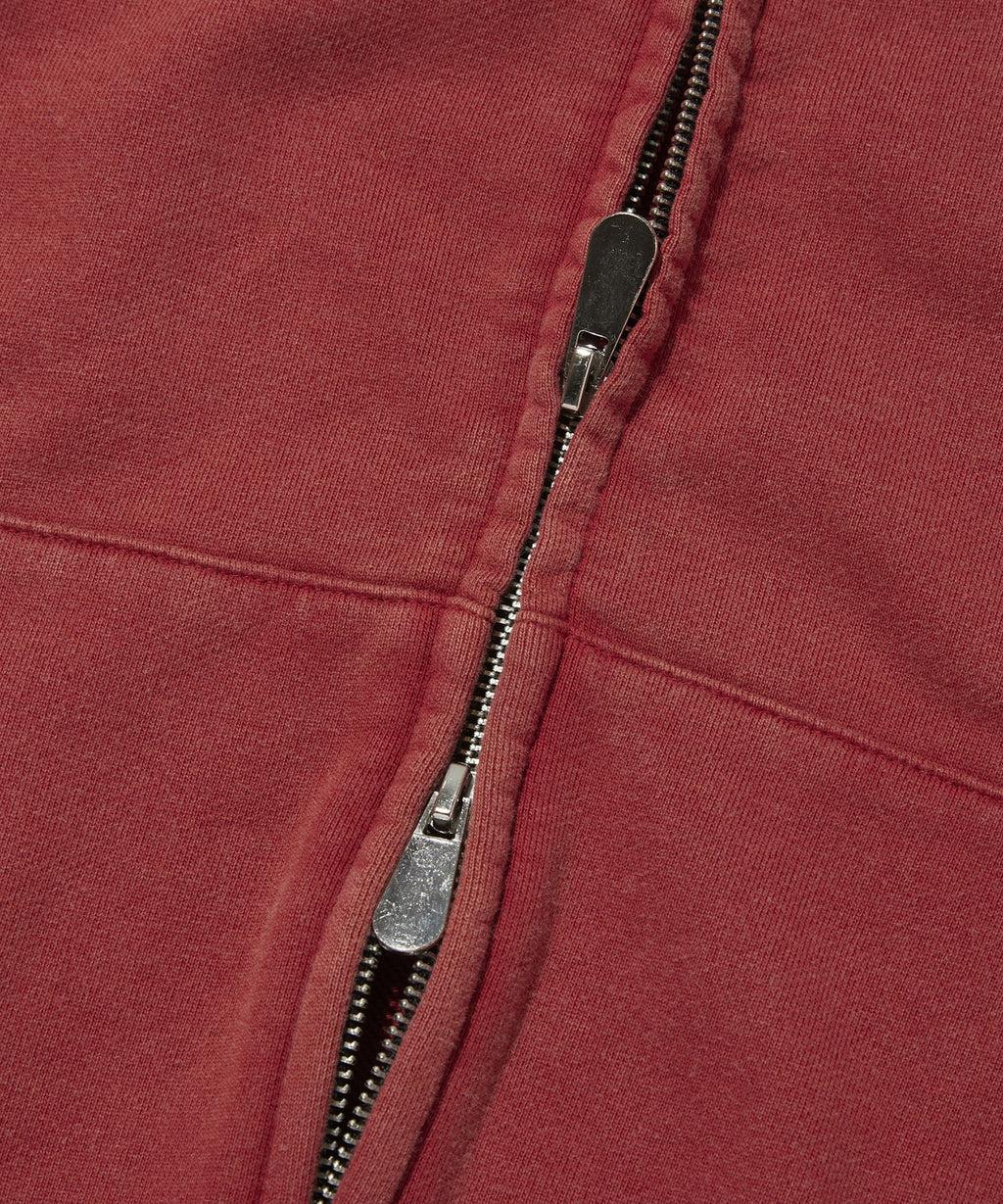 CROPPED WASHED HOOD ZIP UP [RED]