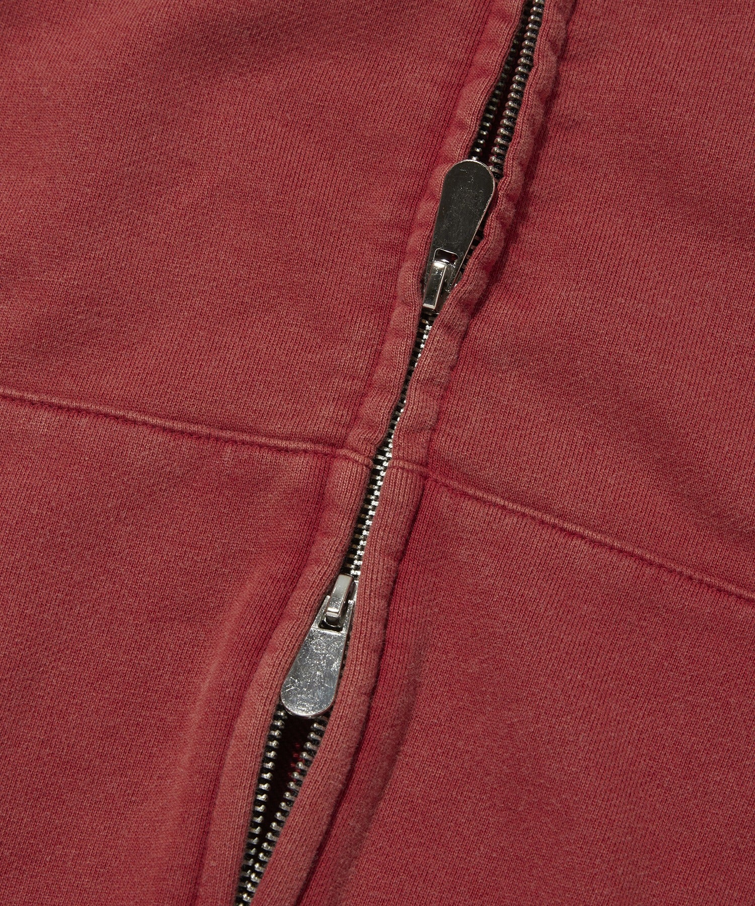 CROPPED WASHED HOOD ZIP UP [RED]