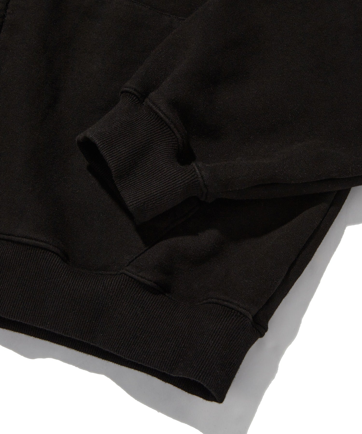 LOOSE SUADE HOOD ZIP UP [BLACK]