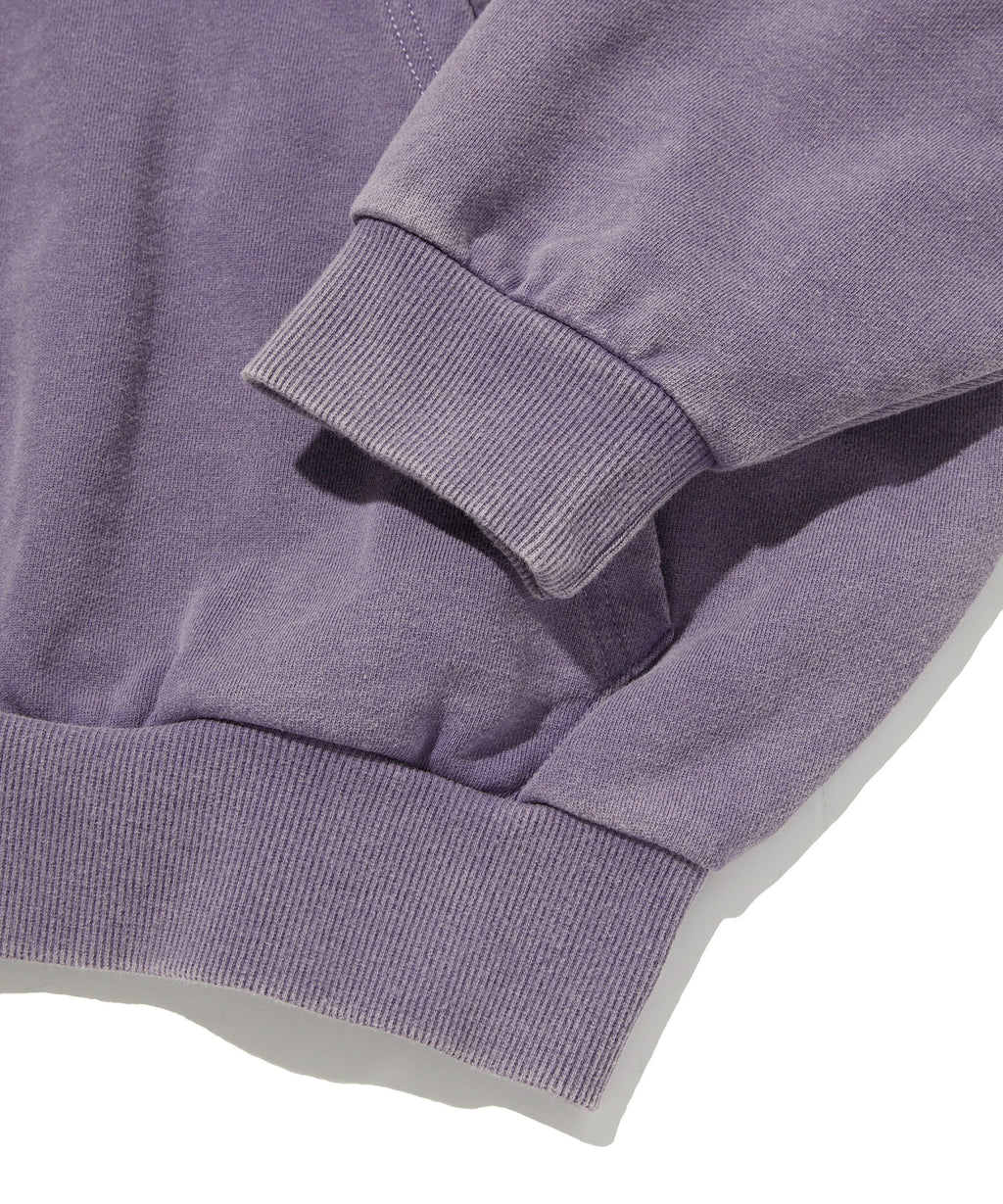 CROPPED WASHED HOOD ZIP UP [PURPLE]