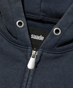 CROPPED WASHED HOOD ZIP UP [WASHING NAVY]