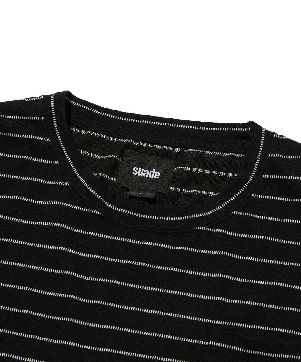 TEXTURED POCKET TEE [BLACK WHITE]