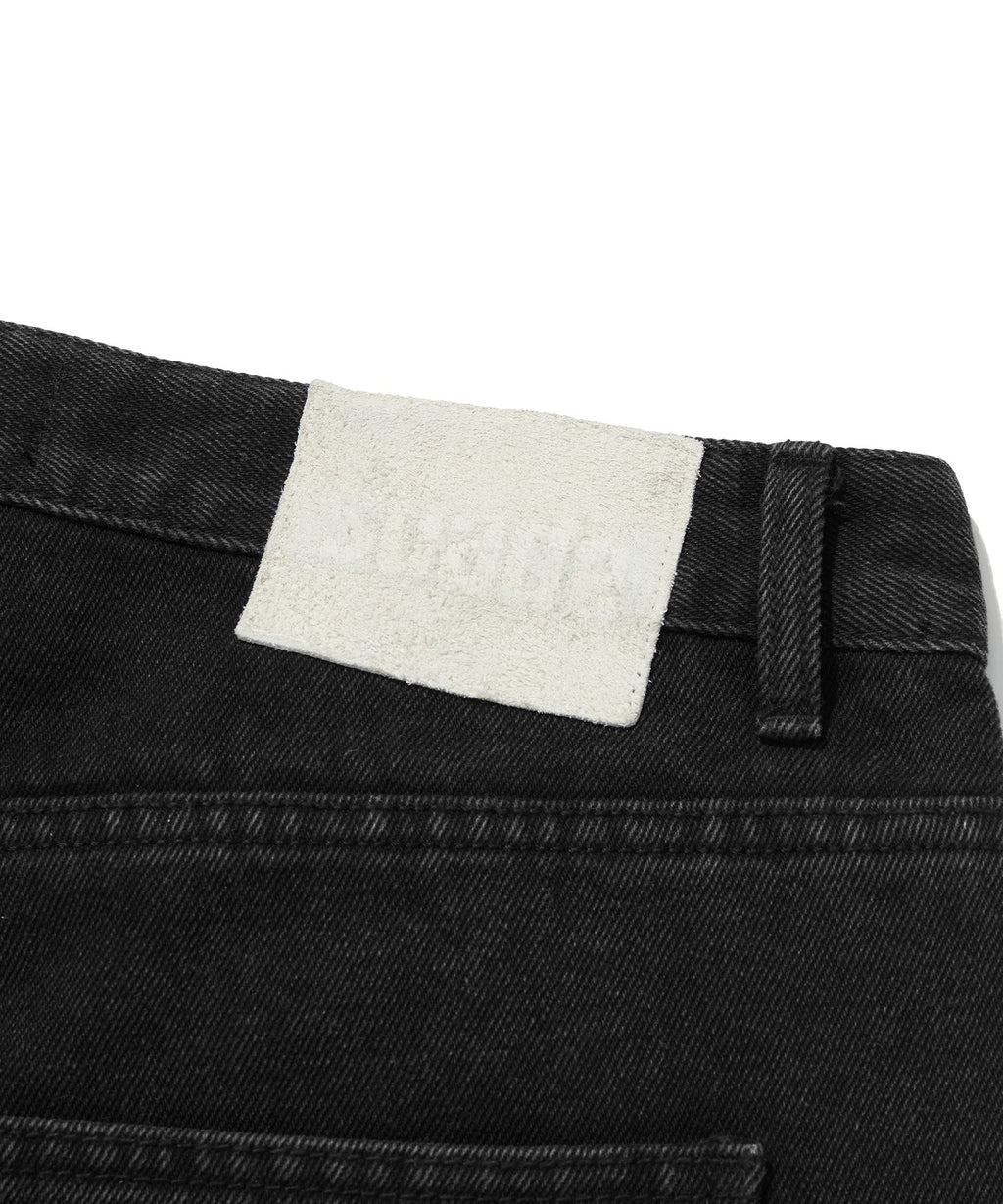 CARPENTER DENIM SHORTS [BLACK]