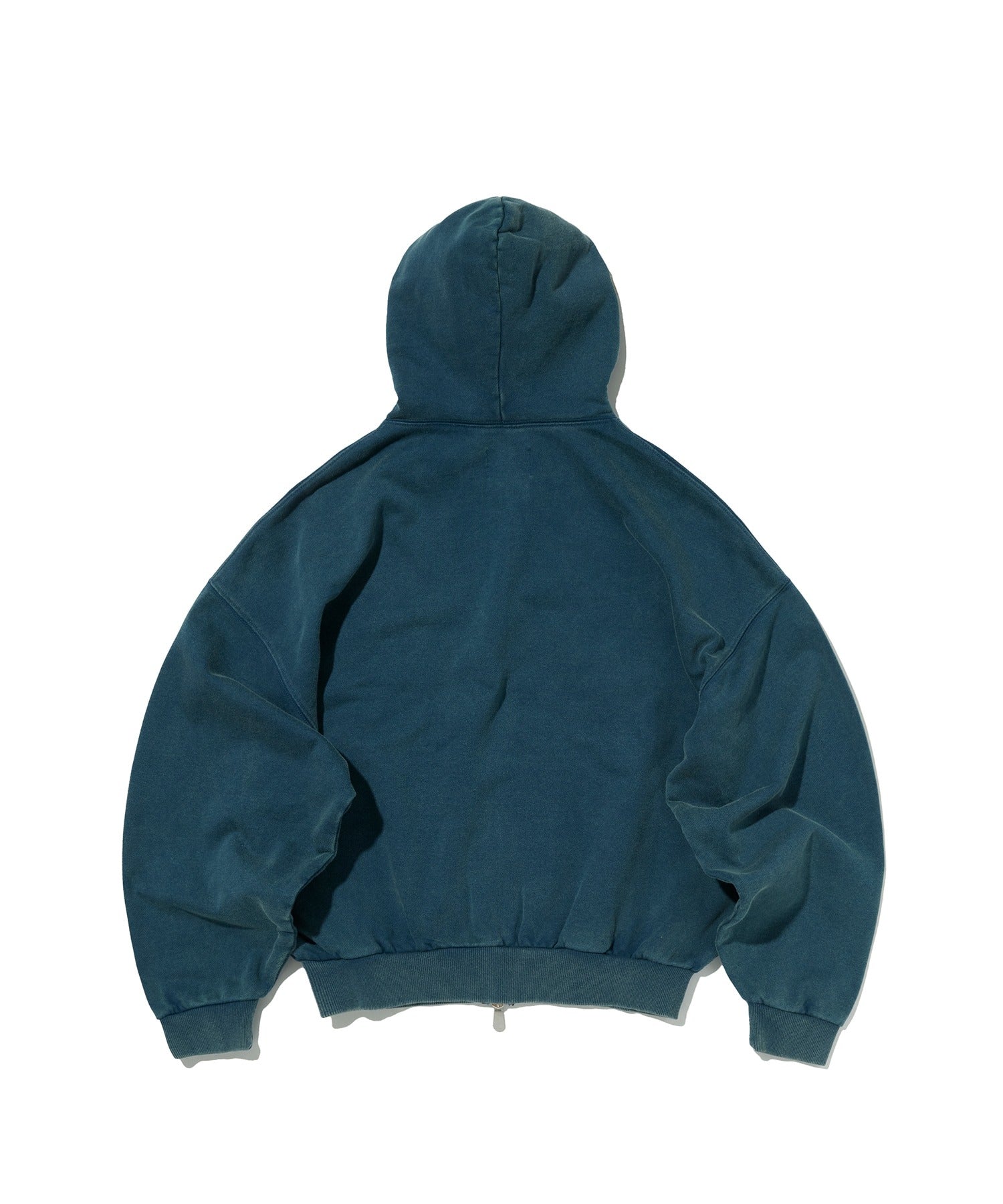 CROPPED WASHED HOOD ZIP UP [DEEP GREEN]