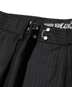 TWO TUCK STRIPE SLACKS [BLACK]