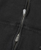 CROPPED WASHED HOOD ZIP UP [WASHING BLACK]