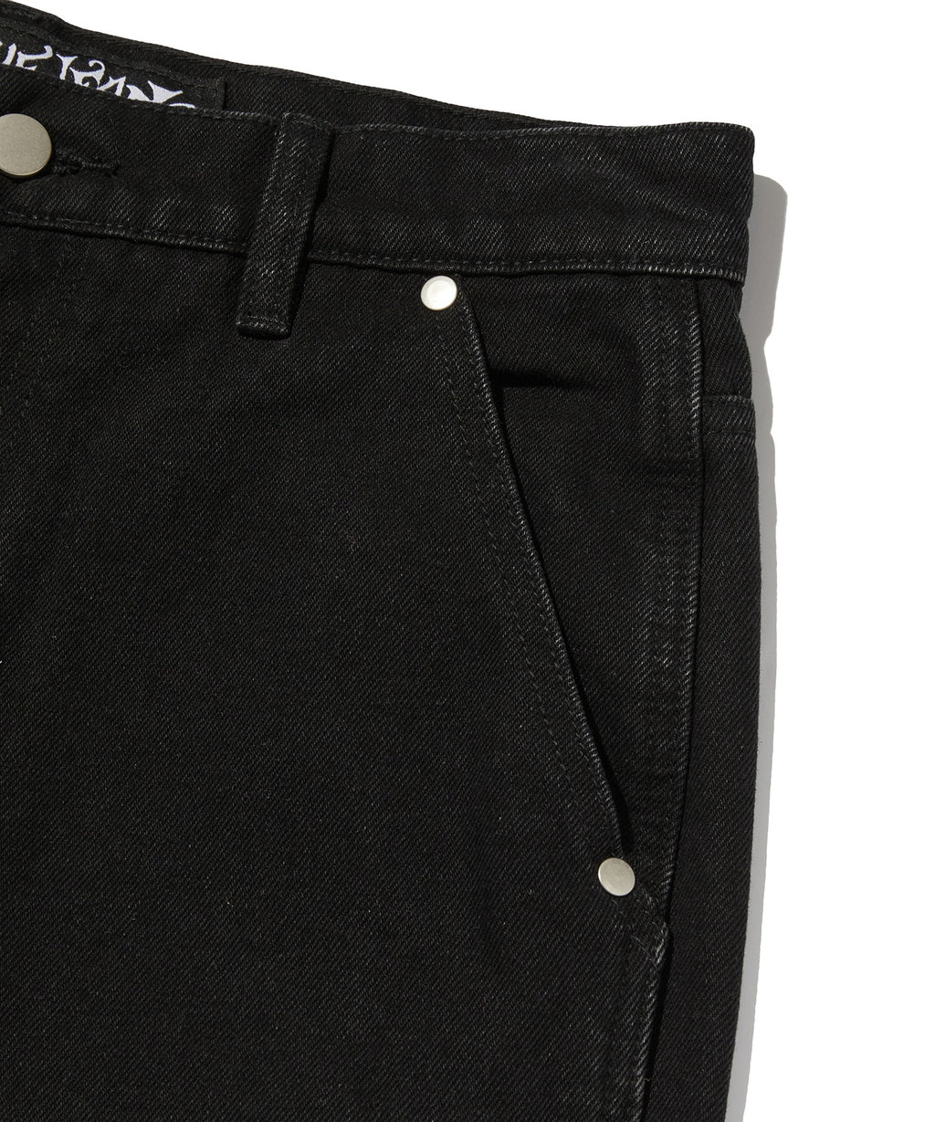 CURVED FLARE DENIM [BLACK]