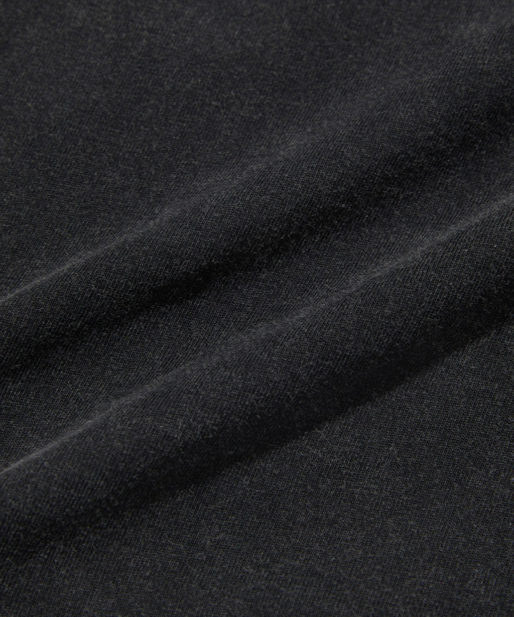 WASHED HENLEY NECK TEE [WASHING BLACK]