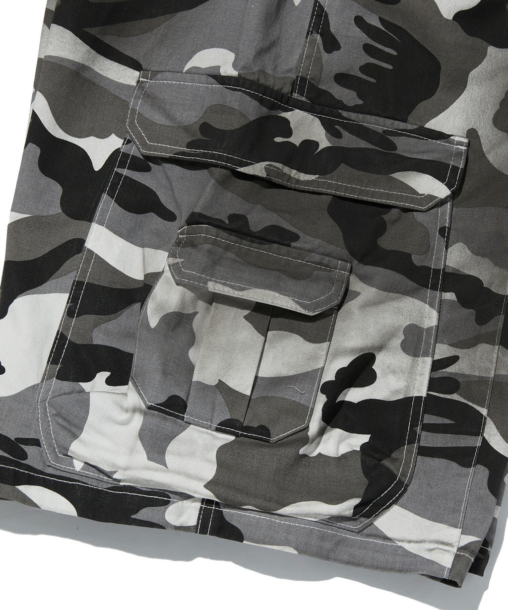 WIDE CARGO SHORTS [WHITE CAMO]