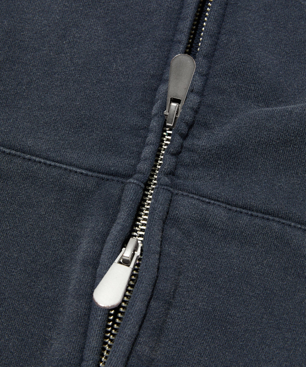 CROPPED WASHED HOOD ZIP UP [WASHING NAVY]