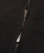 CROPPED WASHED HOOD ZIP UP [DARK BLACK]
