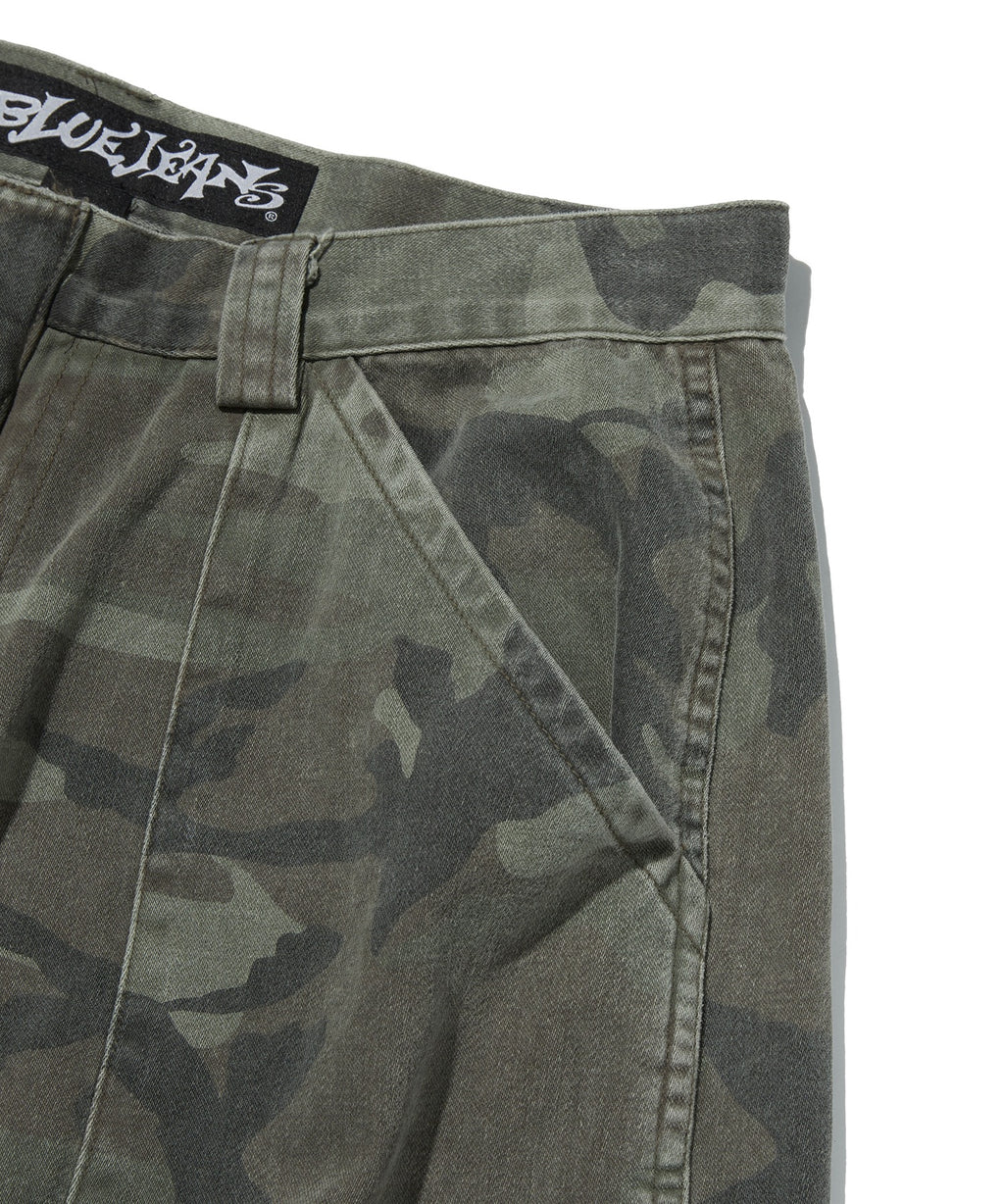 WIDE CARGO SHORTS [GREEN CAMO]