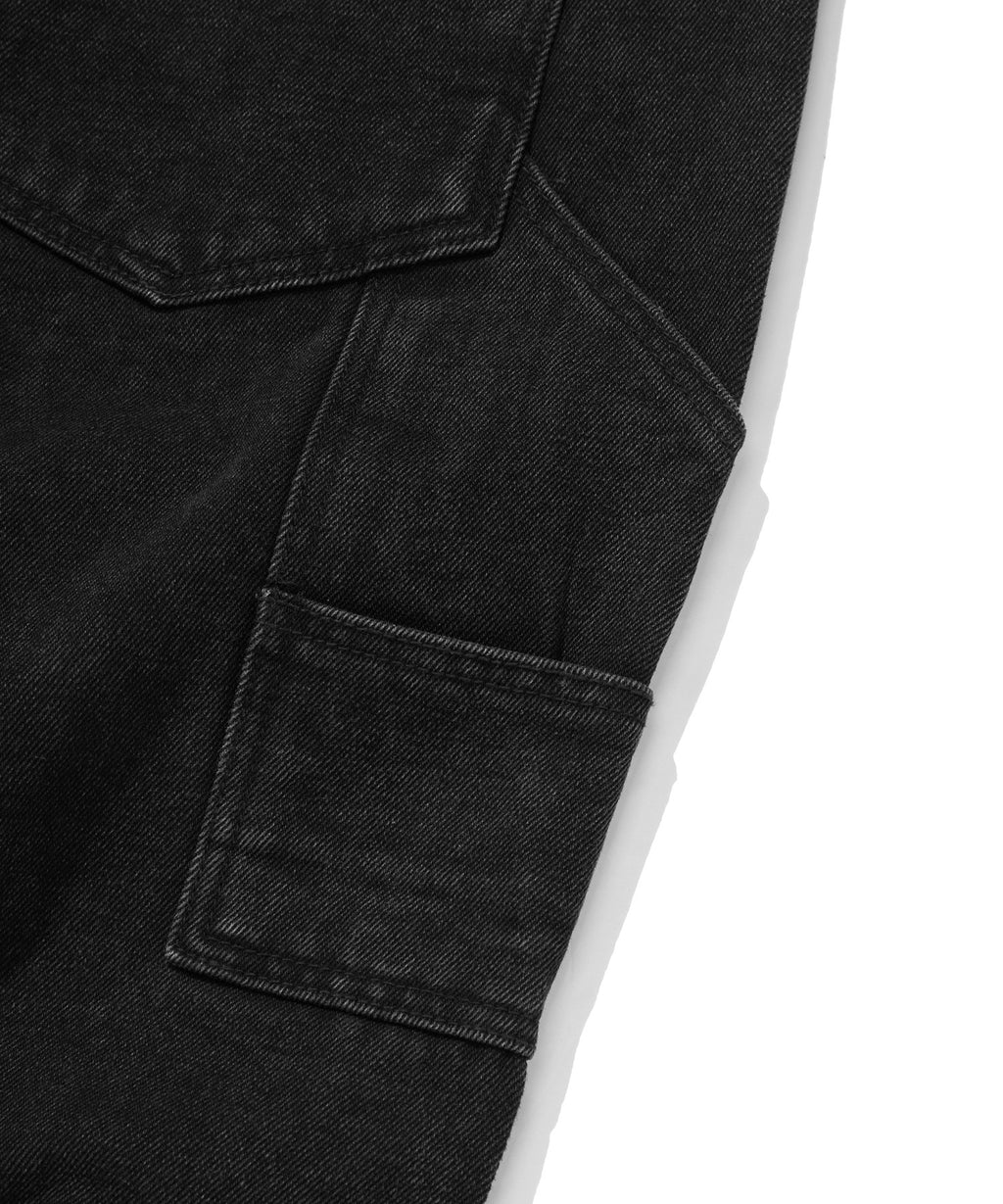 CARPENTER DENIM SHORTS [BLACK]
