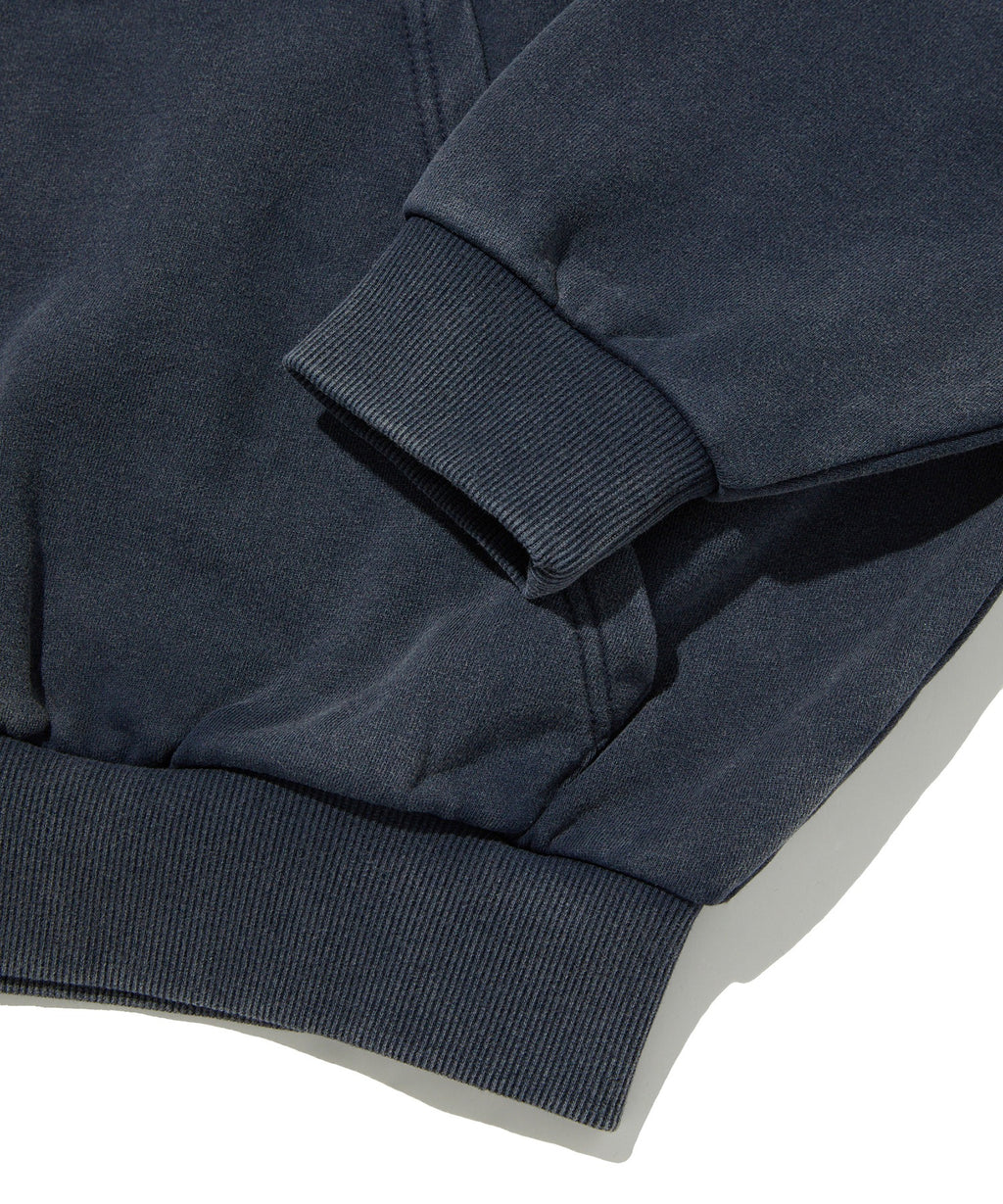 CROPPED WASHED HOOD ZIP UP [WASHING NAVY]