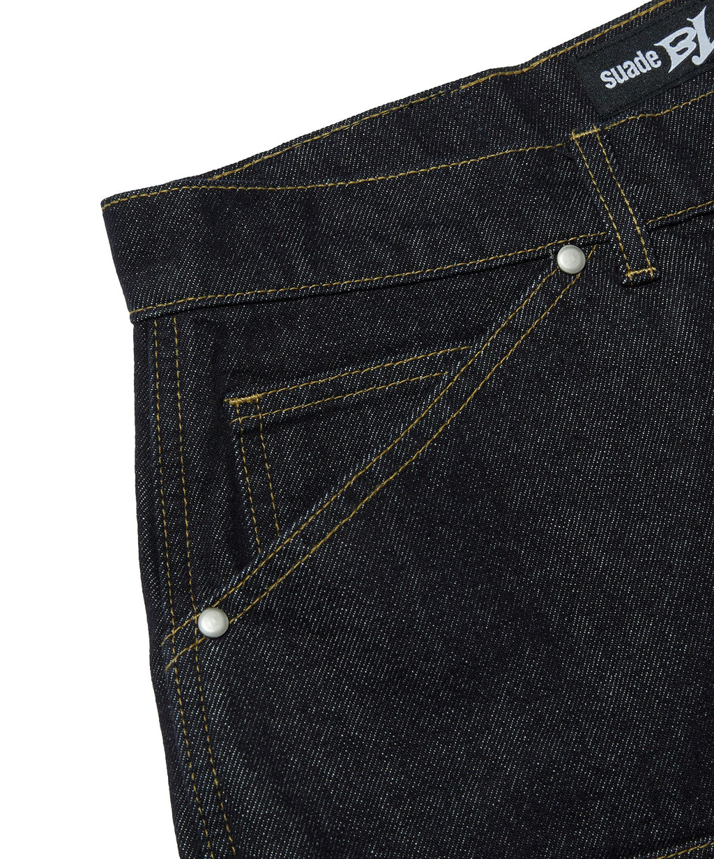 CONTOUR DOUBLE KNEE SHORTS [RAW INDIGO]