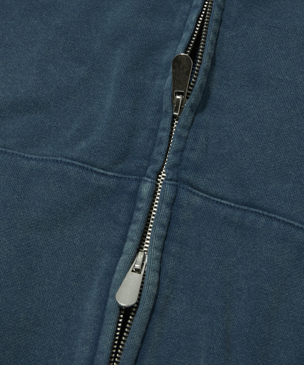 CROPPED WASHED HOOD ZIP UP [DEEP GREEN]