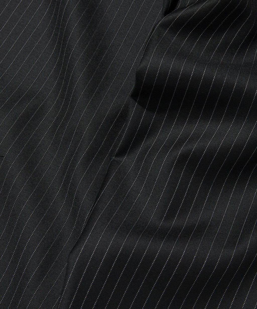 TWO TUCK STRIPE SLACKS [BLACK]
