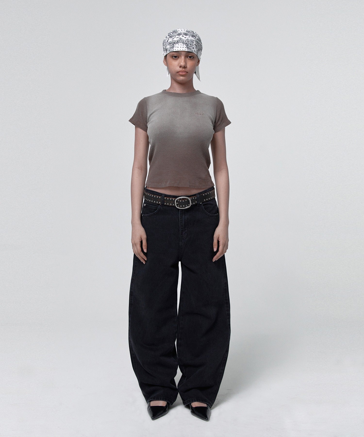 WASHED THERMAL LOGO TEE [BROWN]
