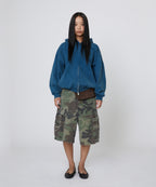 CROPPED WASHED HOOD ZIP UP [DEEP GREEN]