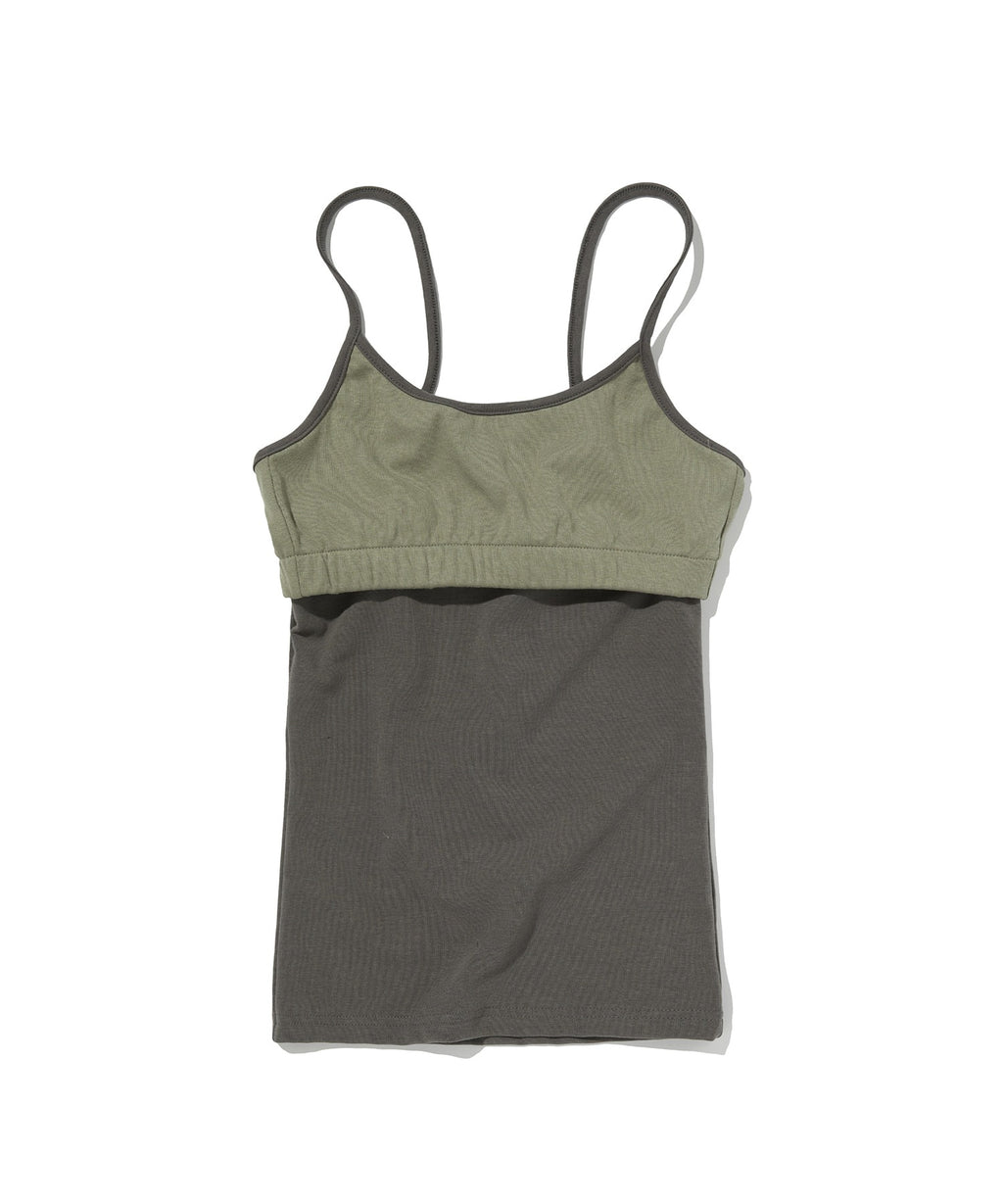 COLOR BLOCK SLEEVELESS [CHARCOAL GRAY]