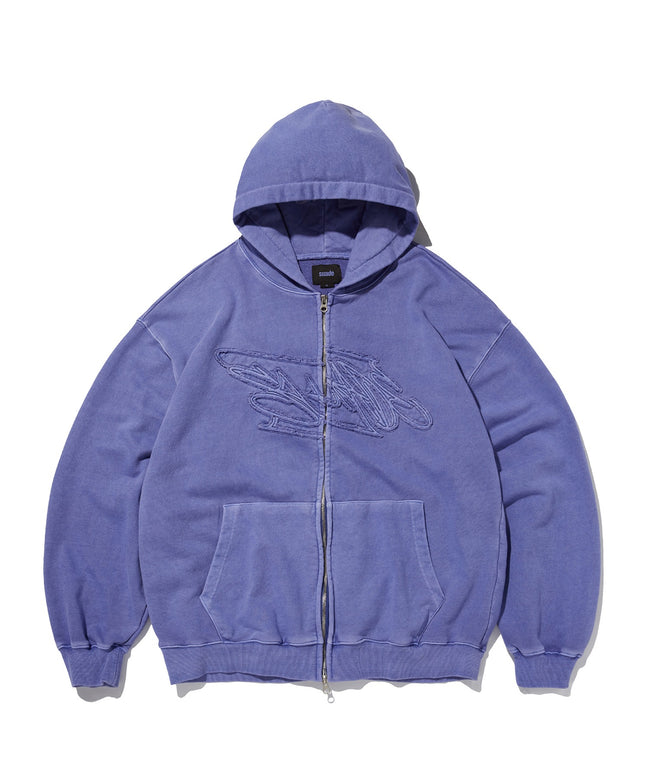 LOOSE SUADE HOOD ZIP UP [PIGMENT PURPLE] Hover Image