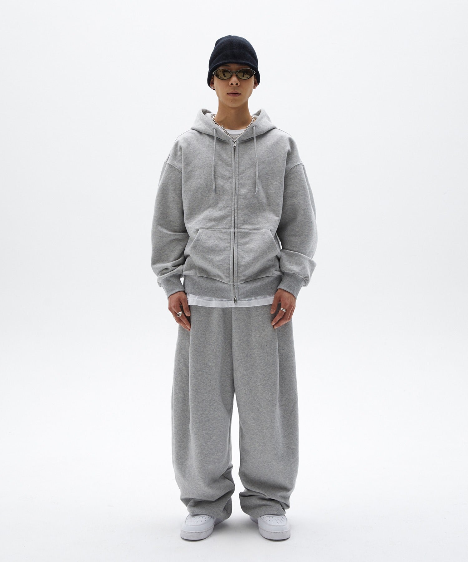 NORMAL HOOD ZIP UP [GRAY]