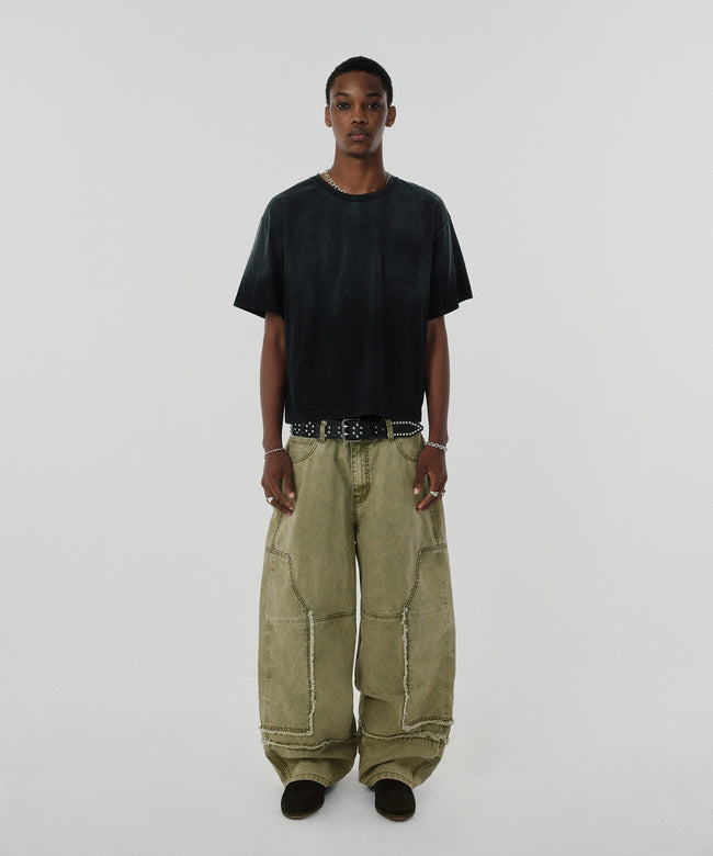 POCKET CROPPED TEE [WASHING BLACK] Main Image