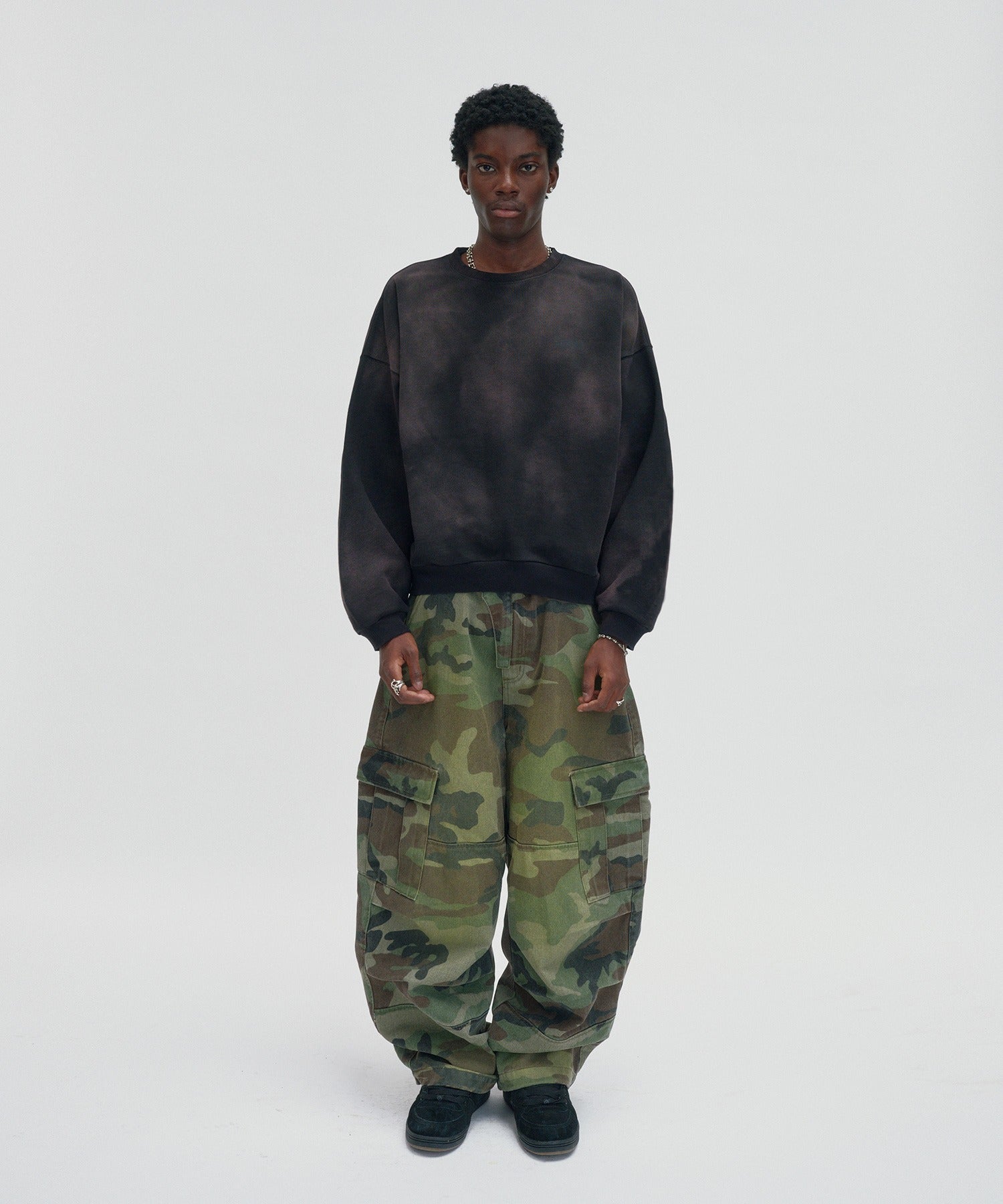 WASHED CARGO PANTS [GREEN CAMO]