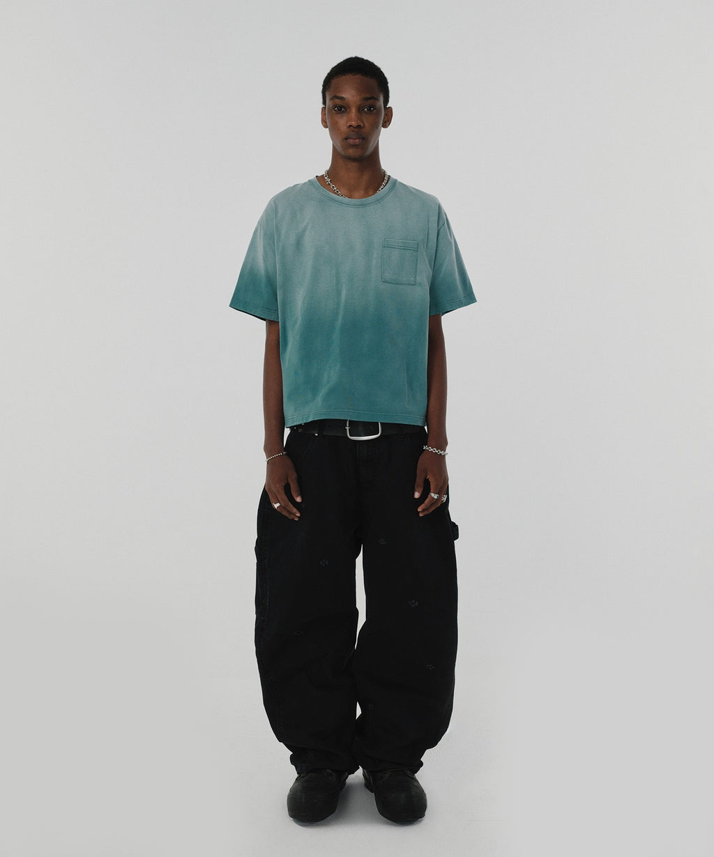 POCKET CROPPED TEE [WASHING GREEN]