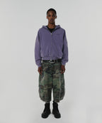 CROPPED WASHED HOOD ZIP UP [PURPLE]