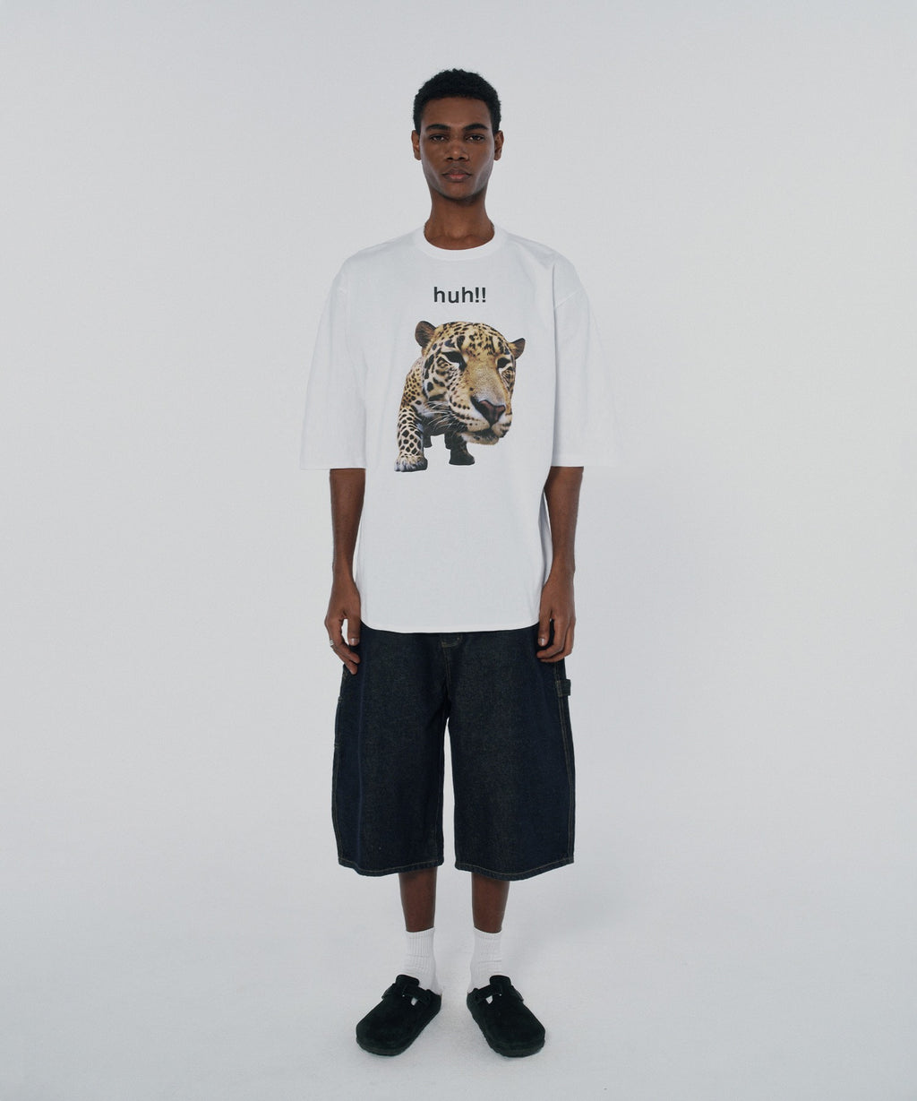 HUH!! LEOPARD TEE [WHITE]