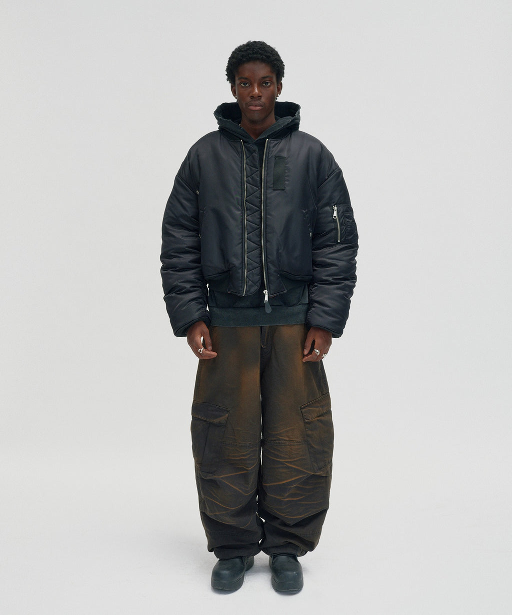 WASHED CARGO PANTS [DARK BLACK]